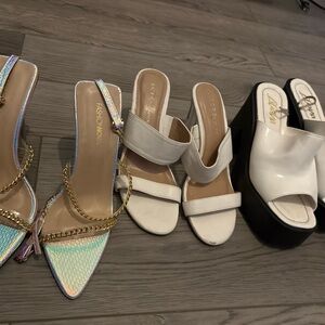 Fashion Nova Iridescent and White Heels Collection